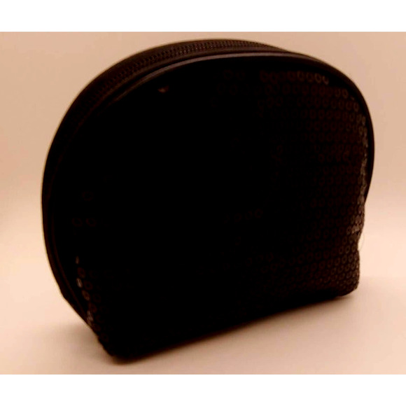 NEW Sequined Black on Black Make-Up Bag - Picture 3 of 4